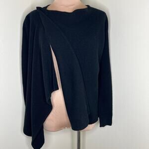 Ted Baker Jenee Wrap Cardigan Sweater Small Womens Black Wool Cashmere Knit Chic